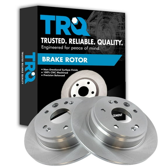 TRQ Rear Brake Rotors Set Solid Fits Select 1999-2003 Acura TL