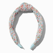 Claire's Knotted Headbands for Girls Age 8+, Tweens & Teens Size - Cute & Comfortable Fashion Hairband Kids Hair Accessories - Pink and Blue Floral