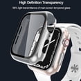 thumbnail image 3 of Compatible with Apple Watch Case 45mm Series 7/8 with Tempered Film Screen Protector, Full Protective Hard PC Bumper Touch Sensitive HD Screen Cover for iWatch Accessories, 3 Pack, Clear, 45mm, 3 of 5