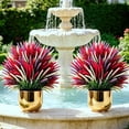 thumbnail image 5 of PoyoKee Fake Flowers, 2pcs No Watering Ground Stake Artificial Flowers for Outdoors, No-Fade Faux Fake Plants for Porch Garden Room Decor, 22 inch, 5 of 9