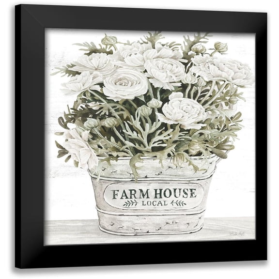 Jacobs, Cindy 12x12 Black Modern Framed Museum Art Print Titled - Farm House Flowers