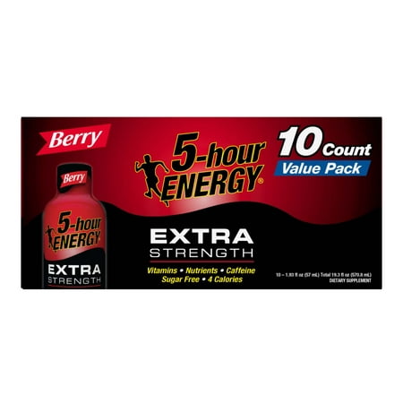 5-hour ENERGY® Extra Strength Berry Flavor, Low Calorie Energy Shot, 10 (Best Energy Shot Drink)