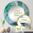 thumbnail image 5 of DESIGN ART Designart 'Green Luxury Abstract Fluid Art II' Printed Modern Wall Mirror 24in.x24in., 5 of 5