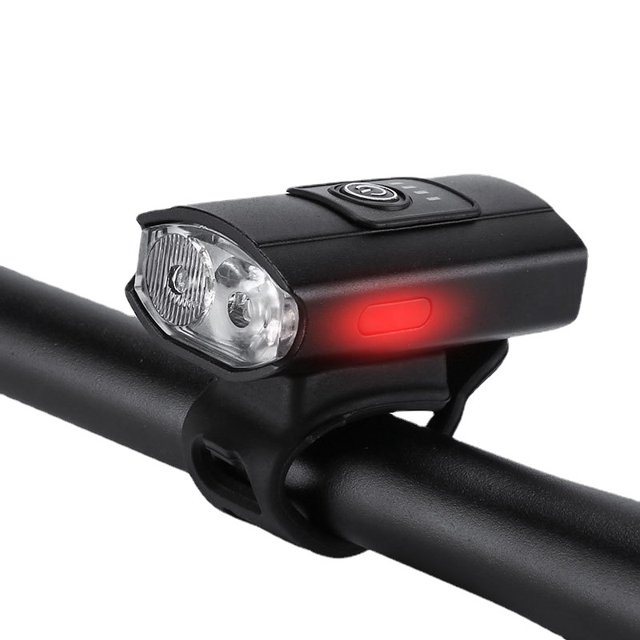 Luz LED recargable por USB para bicicleta, luz ajustable para bicicleta de haz alto y bajo
