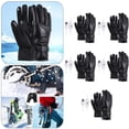 thumbnail image 4 of 5 Pares Calentadores Manos USB Guantes Calefactores Cuero Impermeables PU para Pescar Montar en Bicicleta, 4 of 4