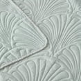 thumbnail image 4 of FanciHommie 3-Pc Bedspread Set with Elegant Fan Pattern Includes 1 Bedspread & 2 Matching Pillow Shams, King Size Mint Green, 4 of 6