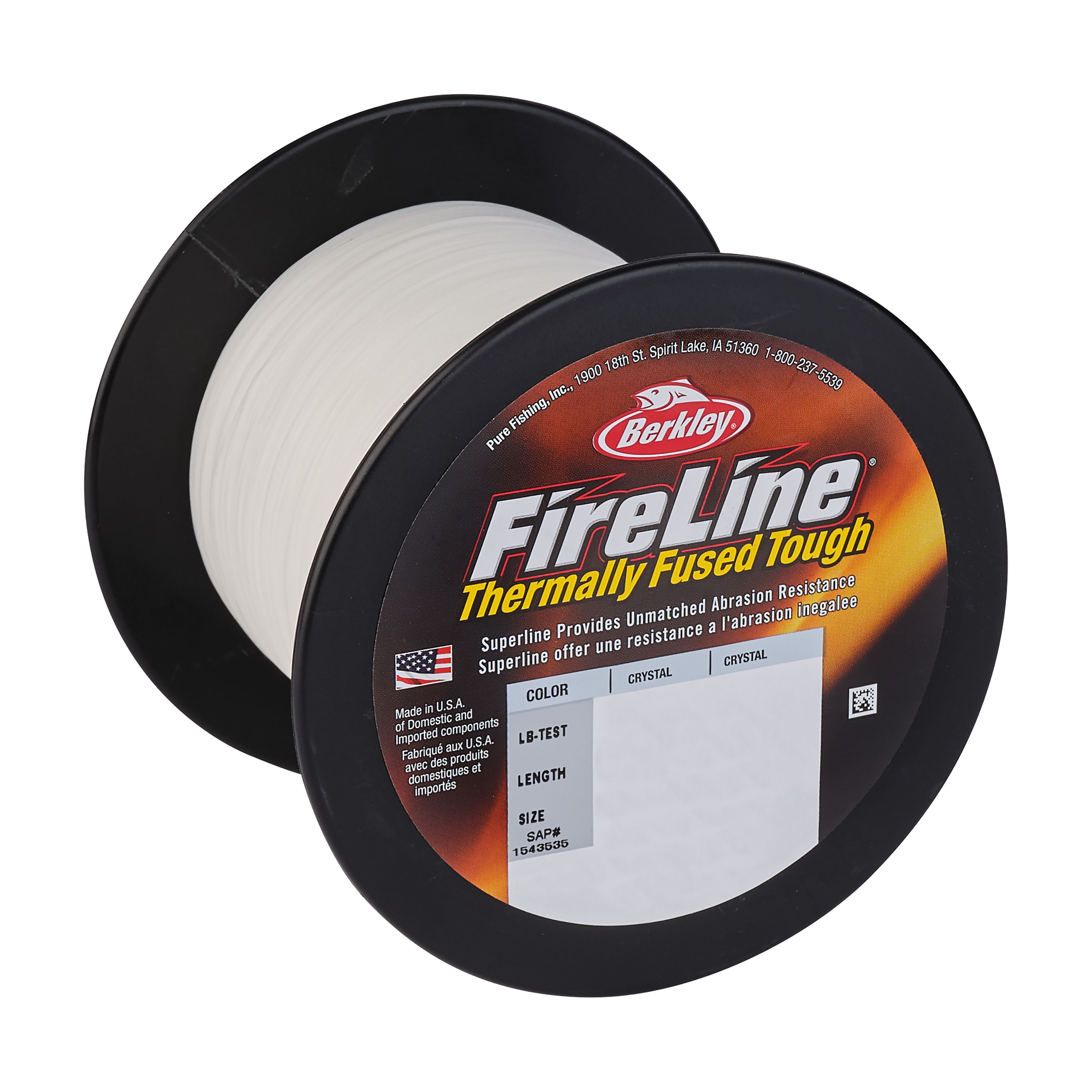 Berkley FireLine® Fishing Line, Crystal, 17 lb Test Strength, 1500 yd