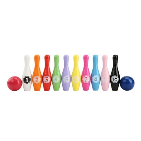 Yesbay Wooden Colorful Number Bowling Ball Pin Set Sport Games Educational Kids Toy,Bowling Ball Toy 4.33"