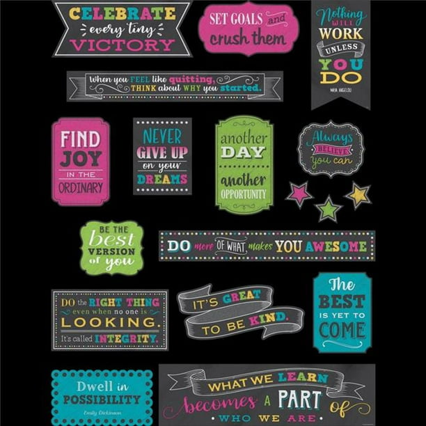 Teacher Created Resources TCR5575 Chalkboard Brights Positive Sayings Mini Bulletin Board Set