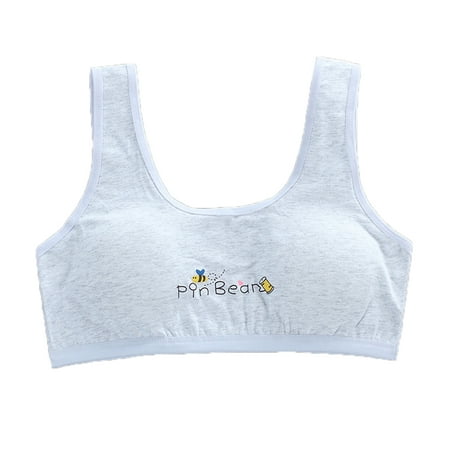 

Girl Racerback Cotton Sport Training Bra Wide Strap Underwear Layered Crop Top