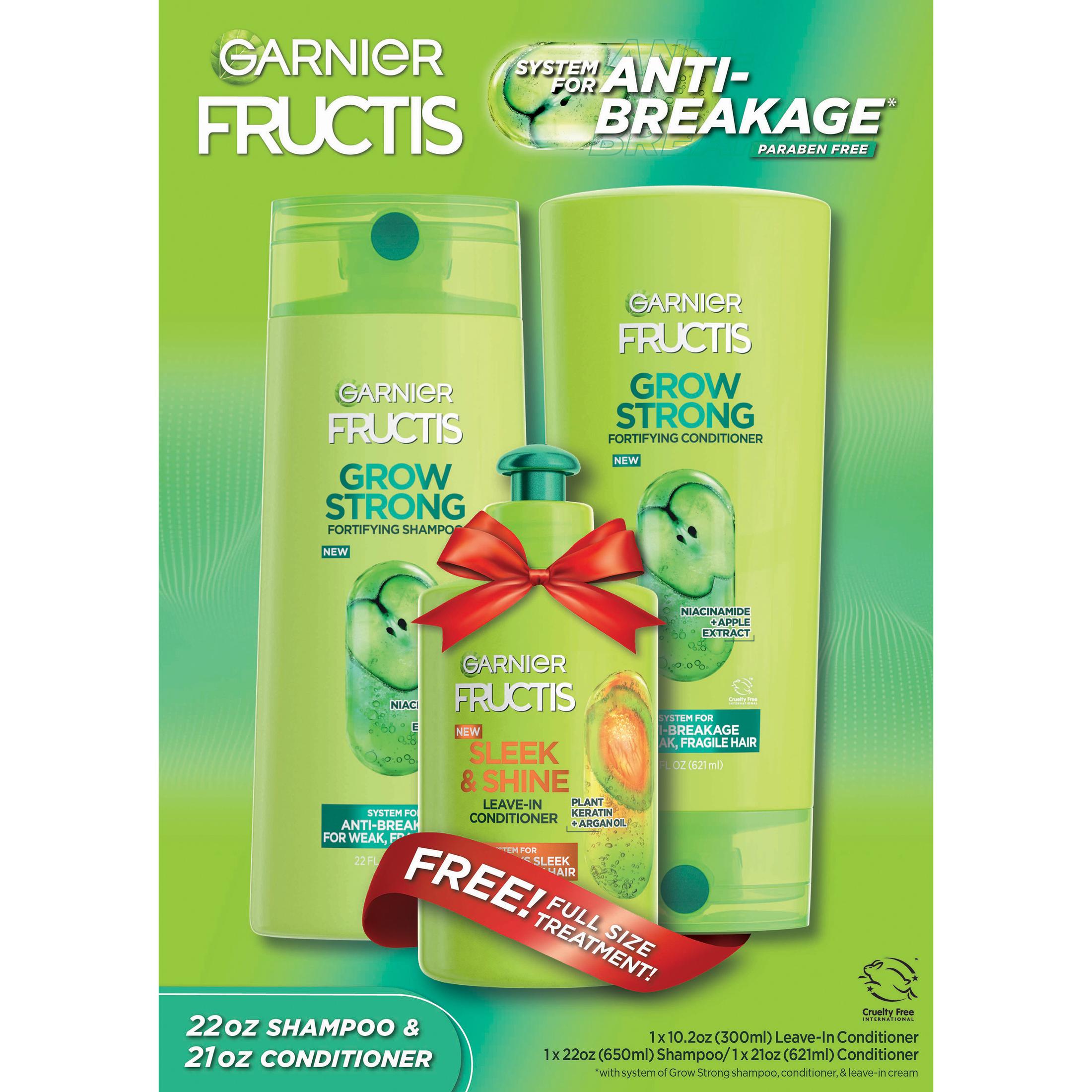 ($16 Value) Garnier Fructis Grow Strong Shampoo Conditioner and Treatment Gift Set, Holiday Kit - image 3 of 4