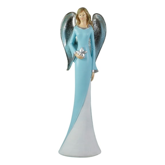 Northlight Angel Figurine Holding a Star - 6.5" - Blue