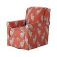 thumbnail image 4 of Southern Motion 30" Sophie Wood and Fabric Swivel Glider in Coral Orange/Cream, 4 of 4