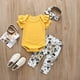thumbnail image 3 of Newborn Baby Girl Clothes 0-24M 2024 Summer Fall Fly Sleeves Tops+Floral Pants+Headband 3PCS Sets Infant Baby Girl Outfit, 3 of 4