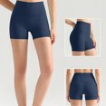 thumbnail image 6 of felwors High Waisted No Front Seam Biker Shorts 4 Inch Inseam Squat Proof Yoga Volleyball Running Dark Blue for Size S, 6 of 8