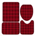thumbnail image 2 of Christmas Bathroom Decor Set with Waterproof Polyester Shower Curtain, Bath Mat, U-Shaped Toilet Rug, and Seat Cover in Red Plaid, 2 of 8