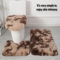 thumbnail image 5 of FloreceBien Alfombra de pelo largo teñida, inodoro de felpa, almohadilla antideslizante para pies de tres piezas, juego absorbente de baño, 5 of 5