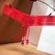thumbnail image 2 of Gibobby Tangas de mujer ilusion Ropa interior de mujer Tangas de encaje Bikini Bragas G String Tanga Stretch Ladie Breve Tanga(Rojo,Talla única), 2 of 3