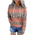 thumbnail image 2 of Cutuoiiu Women's Long Sleeve Hoodies Fashionable Printed Loose Pockets Tops Gifts, 2 of 5