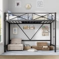 thumbnail image 4 of Yeshouse Cama alta metálica individual, cama alta industrial resistente con barandillas de seguridad y diseño que ahorra espacio, cama de acero para la escuela o el dormitorio, 4 of 6