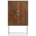 thumbnail image 4 of Borman 2-door Home Bar Cabinet Wine Storage Walnut and Black, 4 of 16