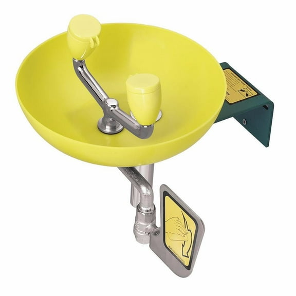 Speakman SE-495 Traditional Series Wall-Mounted Emergency Eye and Face Wash, Yellow