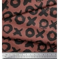 thumbnail image 3 of Soimoi Brown Cotton Duck Fabric Circle & Cross Geometric Fabric Prints By Yard 42 Inch Wide, 3 of 3