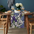 thumbnail image 2 of Spring Flowers Table Runner - 108 Inch Long, Kitchen Dining Table Runner Dresser Scarves, Purple Hydrangea Orchid Floral Country Beige Farmhouse Decor for Coffee Tables Wedding Party Banquet, 2 of 8