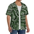 thumbnail image 4 of Disketp Men's Hawaiian Green Snakeskin Print Shirts Button Down Holiday Beach Shirts-4X-Large, 4 of 7