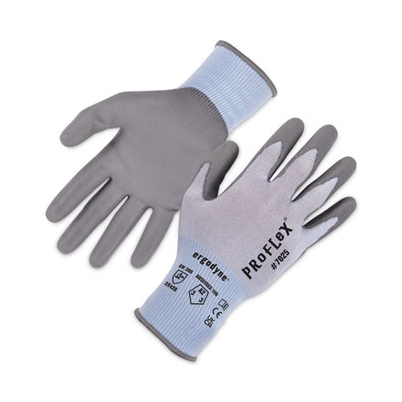 ProFlex 7025 ANSI A2 PU Coated CR Gloves, EN388: 2X42B, 9" Long, Medium, Blue, Pair