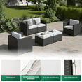 thumbnail image 5 of ClouddWell 4 Seat Outdoor Patio Furniture Set, Patio Conversation Sets with Thick Waterproof Cushions & 2 Ottoman (Beige), 5 of 6