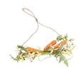 thumbnail image 2 of Decoración de pared con zanahoria de Pascua y corona de ratán | Adorno de puerta con zanahoria de primavera, flores y bayas | Corona de ratán natural para el hogar, la puerta, 2 of 6