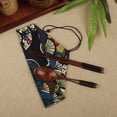 thumbnail image 4 of Travel Portable Wooden Spoon Chopsticks Set Japanese Style Food Serving Spoon Smooth Handle Tableware Set with Wrapping Cutlery Bag (Black), 4 of 8
