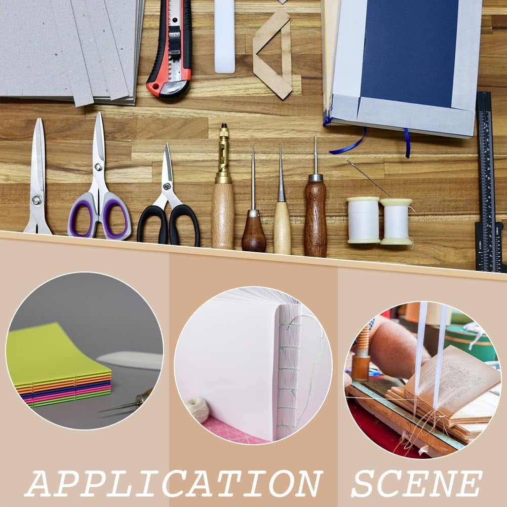 1 Set Book Binding Kits Books Binding Materials Bookbinding Supplies Book Repair Kit with Bone Folder Awl Needles was Thread