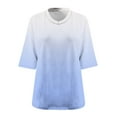 thumbnail image 5 of Yuanlook Plus Size V Neck T Shirts for Women Summer Half Sleeve Gradient Print Tees Casual Loose Fit Tunic Tops for Women S-5XL, 5 of 5