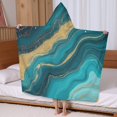 thumbnail image 5 of Teal Gold Wave Marble Pattern Hooded Bath Towel，60"x35" for Ages 3 To 12 Kids, Quick Dry Lightweight Soft Microfiber Hood Beach Towel Cover Up for Kids, 5 of 7