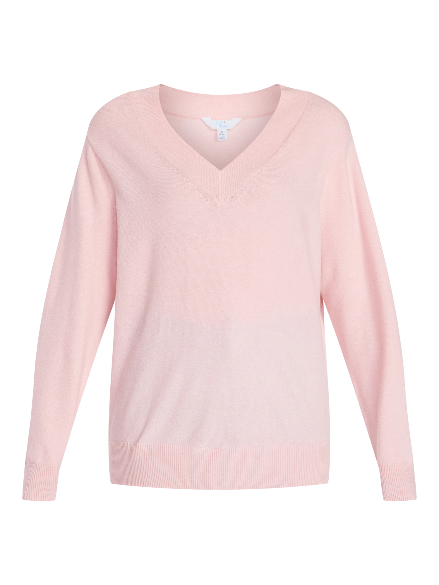 Time and Tru Women's V Neck Sweater, Lightweight, Sizes XS-XXXL