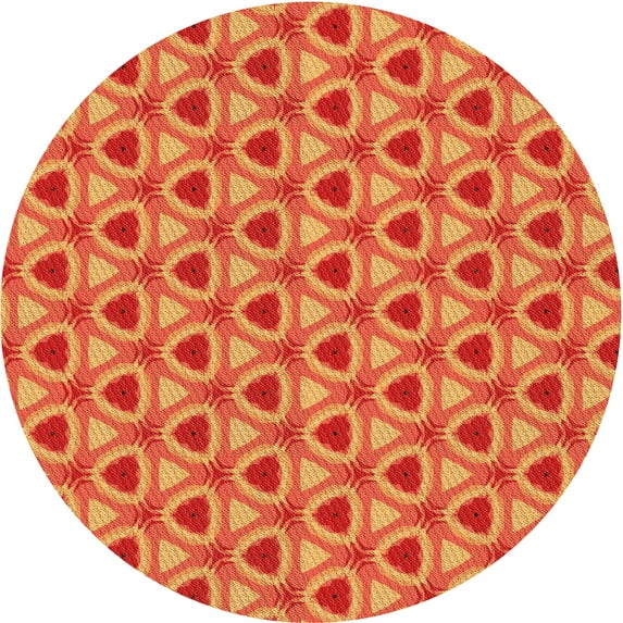 Ahgly Company Machine Washable Indoor Round Transitional Neon Red Area Rugs, 6' Round