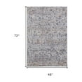 thumbnail image 3 of 4' X 6' Gray Blue And Orange Abstract Power Loom Distressed Stain Resistant Area Rug, 3 of 10