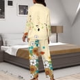 thumbnail image 7 of Kuiaobaty Sunflower Flower Print Womens Pajamas Set Music Note Long Sleeve Sleepwear Button Down Pj Sets Comfy Soft Loungewear, S, 7 of 7