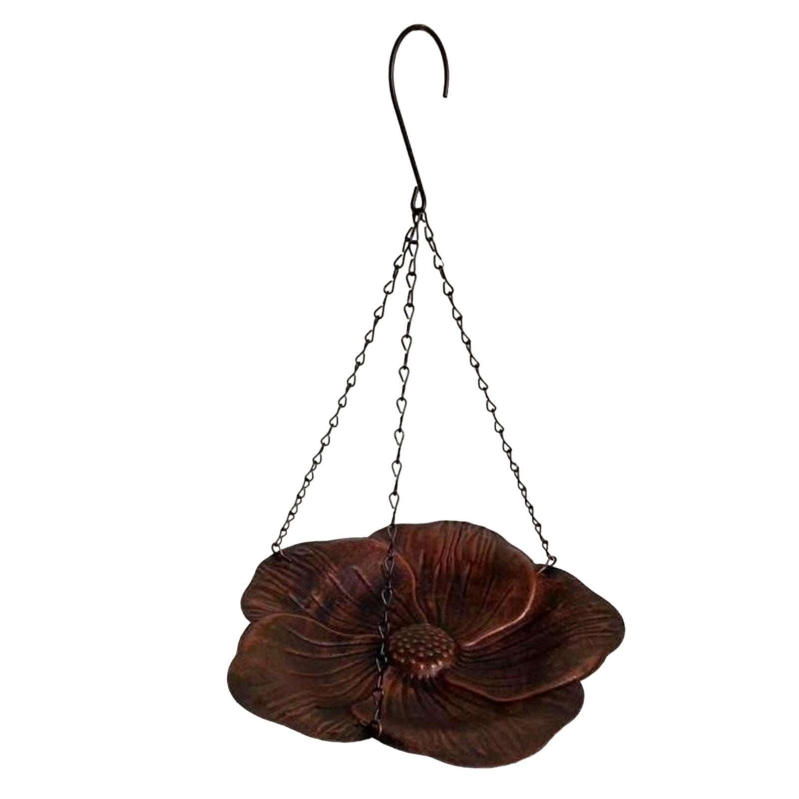 simhoa Outdoor Hanging Bird Feeder Bird Bath Bird Food Holder for Yard Lawn Outside Bronze