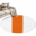 thumbnail image 2 of Orange Round Living Room Rugs 3.3 ft, Stripes Washable Area Rug with Non-Slip Sturdy Edge Binding Round Front Door Mat Floor Carpet for Entryway, 2 of 9
