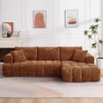 thumbnail image 2 of GNIXUU 108.3" Modular Sectional Sofa, Cloud Boneless Couch for Living Room, Bedroom and Apartment, Convertible L-Shape Couches with Chaise,Oversized Deep Seat 3-Seater Sofas (Brown,Right Facing), 2 of 7