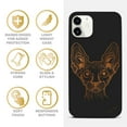 thumbnail image 4 of Case Yard Wooden Case for iPhone-12-Mini Soft TPU Silicone cover Slim Fit Shockproof Wood Protective Phone Cover for Girls Boys Men and Women Supports Wireless Charging Bob Cat Design, 4 of 7