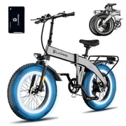 Luckeep X1 Lite 20" Folding Electric Bike for Adults 1500W Peak Motor,28MPH 60 Miles,720WH Battery 20" x 4.0" Fat Tire Foldable Ebike Commute with NFC/Anti-Theft/,UL Certified Electric Bicycle