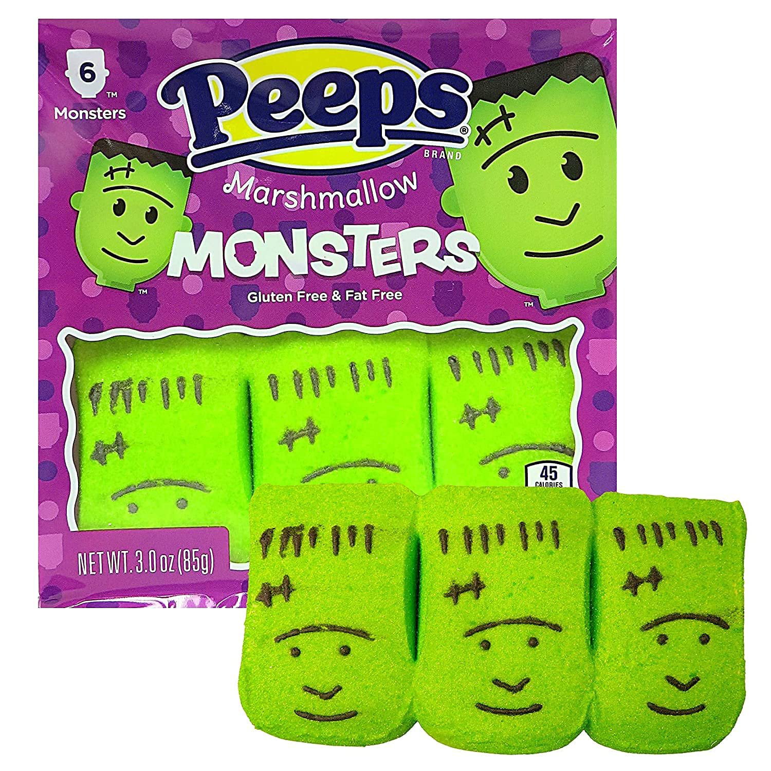 Halloween Peeps Candy Bundle - 4 Pack of Marshmallow Peep's - Perfect Halloween Candy, Fall Candy, Trick Or Treat Candy - Monsters - 12 Ounces