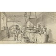 thumbnail image 2 of Jean Michel Moreau the Younger 18x12 Black Ornate Wood Framed Double Matted Museum Art Print Titled - The Nail Makers (The Coarse Nail) (1763), 2 of 5