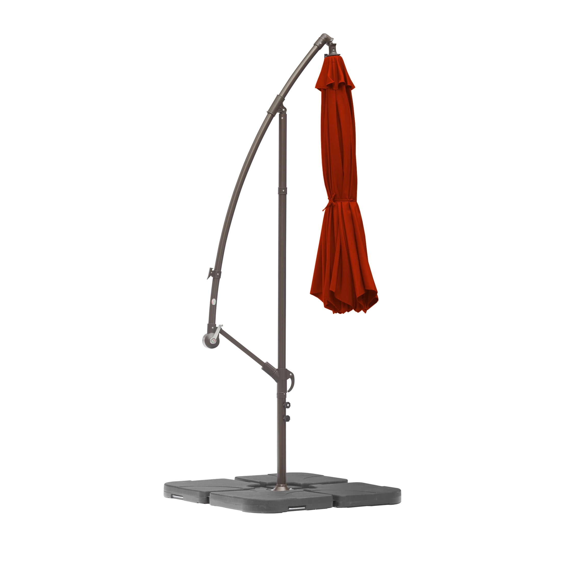 GARDEN 10" Ft Offset Cantilever Umbrellas w/ Base Weights Included for Outdoor Patio Shade, Red