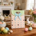 thumbnail image 2 of Easter Bunny Gift Bag with Flap Closure, Beige Paper Tote Bag for Holiday Party Favors, Candy, Chocolate and Small Gifts, 2 of 5