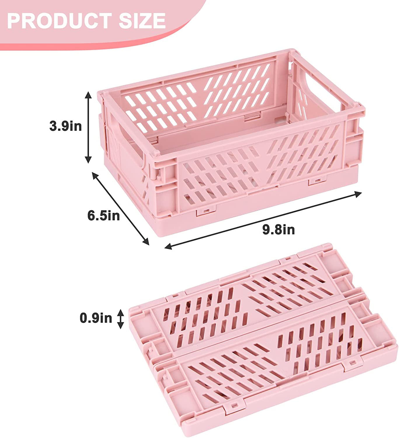 6-Pack Mini Foldable Plastic Baskets for Shelf Storage Organizing Desk  Organizer Space Saving Stackable Folding Storage Baskets - AliExpress